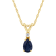 6x4mm Pear Shape Sapphire with Diamond Accent 14k Yellow Gold Pendant
With Chain