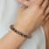 Stainless Steel Antiqued and Polished Tiger's Eye Stretch Bracelet