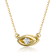 CZ Hamsa Hand And Evil Eye Station Necklace In 14K Gold Over Brass