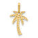 14k Yellow Gold Polished Cubic Zirconia Palm Tree Pendant