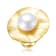 Pear Shape Freshwater Pearl Floral Ring In 14K Gold Over Sterling Silver