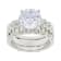 White Cubic Zirconia Rhodium Over Silver Ring and Guard Set (2.15ctw DEW)