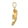 14k Yellow Gold 2D Polished and Textured Football Helmet Charm