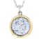 Roman Glass Pendant Necklace In Two-Tone Sterling Silver And 14K Gold 18 Inch