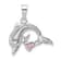 Rhodium Over Sterling Silver Polished and Antiqued Pink Cubic Zirconia
Dolphin Pendant