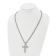 White Cubic Zirconia Stainless Steel Men's Cross Pendant With Chain