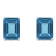 8x6mm Rectangular Octagonal London Blue Topaz Rhodium Over Sterling
Silver Stud Earrings