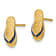 14k Yellow Gold Textured and Blue Enamel 3D Single Flip-Flop Stud Earrings