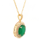 4.30 Ctw Emerald and 0.49 Ctw White Diamond Pendant in 14K YG
