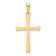 14k Yellow Gold Textured and Polished Latin Cross Pendant