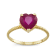 Heart Mahaleo® Ruby 10K Yellow Gold Twist Band Ring 2.50ctw