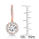 CZ Halo Drop Earrings In 18K Rose Gold Over Sterling Silver