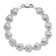 Rhodium Over Sterling Silver Polished Scallop Shell Bracelet