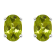 6x4mm Oval Peridot 14k White Gold Stud Earrings