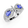 14K White Gold Tanzanite and Diamond Ring 0.67 ctw