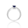 Round Blue Sapphire with White Sapphire Accents Sterling Silver Split
Shank Ring, 0.60ctw