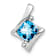 Rhodium Over 10k White Gold 1.25 cttw Swiss Blue Topaz and Accent
Diamond Pendant
