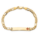 14k Yellow Gold Medical Red Enamel Flat Figaro Link ID Bracelet