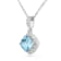 Swiss Blue Topaz December Birthstone Necklace with Moissanite Accents
Rhodium Over Sterling Silver