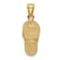 14k Yellow Gold Polished and Textured 3D with Lab Created Blue Opal Flip
Flop Pendant