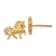 14k Yellow Gold Satin and Diamond-Cut Unicorn Stud Earrings