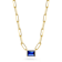 Sterling Statements 14K Yellow Gold Over Sterling Silver Blue CZ
Necklace with Paperclip Chain