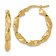 14K Yellow Gold 15/16" Polished and Textured Twisted Hoop Earrings