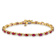 10k Yellow Gold and 10k White Gold Diamond and Ruby Bracelet