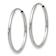 Rhodium Over 14k White Gold 7/8" Polished Endless Hoop Earrings