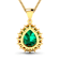 Green Zambian Emerald and White Diamond 14K Yellow Gold Pendant with 18
inch Cable Chain 2.85ctw