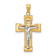 14k Two-tone Gold Textured Crucifix Pendant