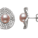 Pink Cultured Freshwater Pearl With Bella Luce® Rhodium Over Sterling
Silver Earrings