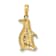 10K Yellow Gold 2D Polished and Textured Penguin Charm