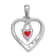 Rhodium Over 14k White Gold Ruby and Diamond Heart Pendant
