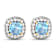 1.50ctw 14K Yellow Gold Cushion Aquamarine and White Diamond Halo Earrings
