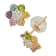 Multi-gem Simulants 14k Yellow Gold Children's Flower Earrings 0.68ctw