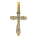 14k Yellow Gold and Rhodium over 14k Yellow Gold Diamond Cross Pendant