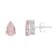 8x5mm Pear Shape Rose Quartz Rhodium Over Sterling Silver Stud Earrings