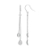 White Diamond Accent Rhodium Over Sterling Silver Linear Dangle Earrings