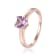 Heart Shape Amethyst 14K Rose Gold Over Sterling Silver Solitaire Ring, 0.85ct
