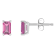 5x3mm Emerald Cut Pink Topaz 14k White Gold Stud Earrings