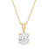 White Cubic Zirconia 14k Yellow Gold Pendant With Chain 1.00ctw