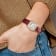 Mens Charles Hubert Leather Band White Dial Retro 32mm Watch