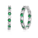 Green Color Cubic Zirconia, Rhodium White Gold Over Brass Base Inside
Out Hoop Earrings 6.9ctw