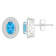 6x4mm Oval Blue Topaz 1/5 ctw Diamond Rhodium Over Sterling Silver Halo
Stud Earrings