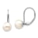Rhodium Over 14K White Gold 7-8mm Round Freshwater Cultured Pearl
Leverback Earrings
