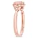 Morganite and Diamond 10K Rose Gold Filigree Ring 0.73ctw