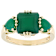 Green Onyx Three-Stone Ring In 18K Gold Over Sterling Silver