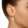 6mm Round Opal 1/3 ctw Diamond Rhodium Over Sterling Silver Halo Dangle Earrings