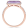 1.20ctw Amethyst And 0.25ctw Diamond 14k Rose Gold Double Halo Ring